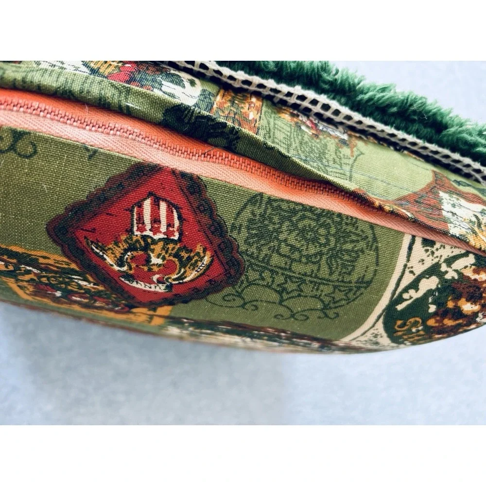 Vintage Handmade Latch Hook Bird Robin Decorative‎ Throw Pillow Knit